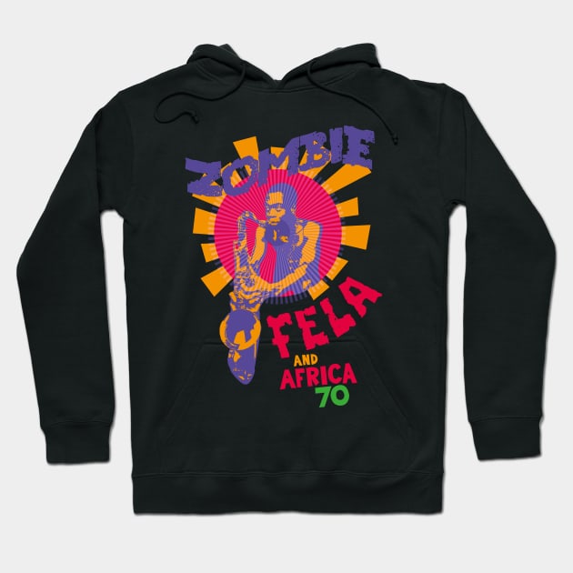 Fela Kuti's 'Zombie' Album Tribute: Psychedelic Afrobeat Illustration Hoodie by Boogosh